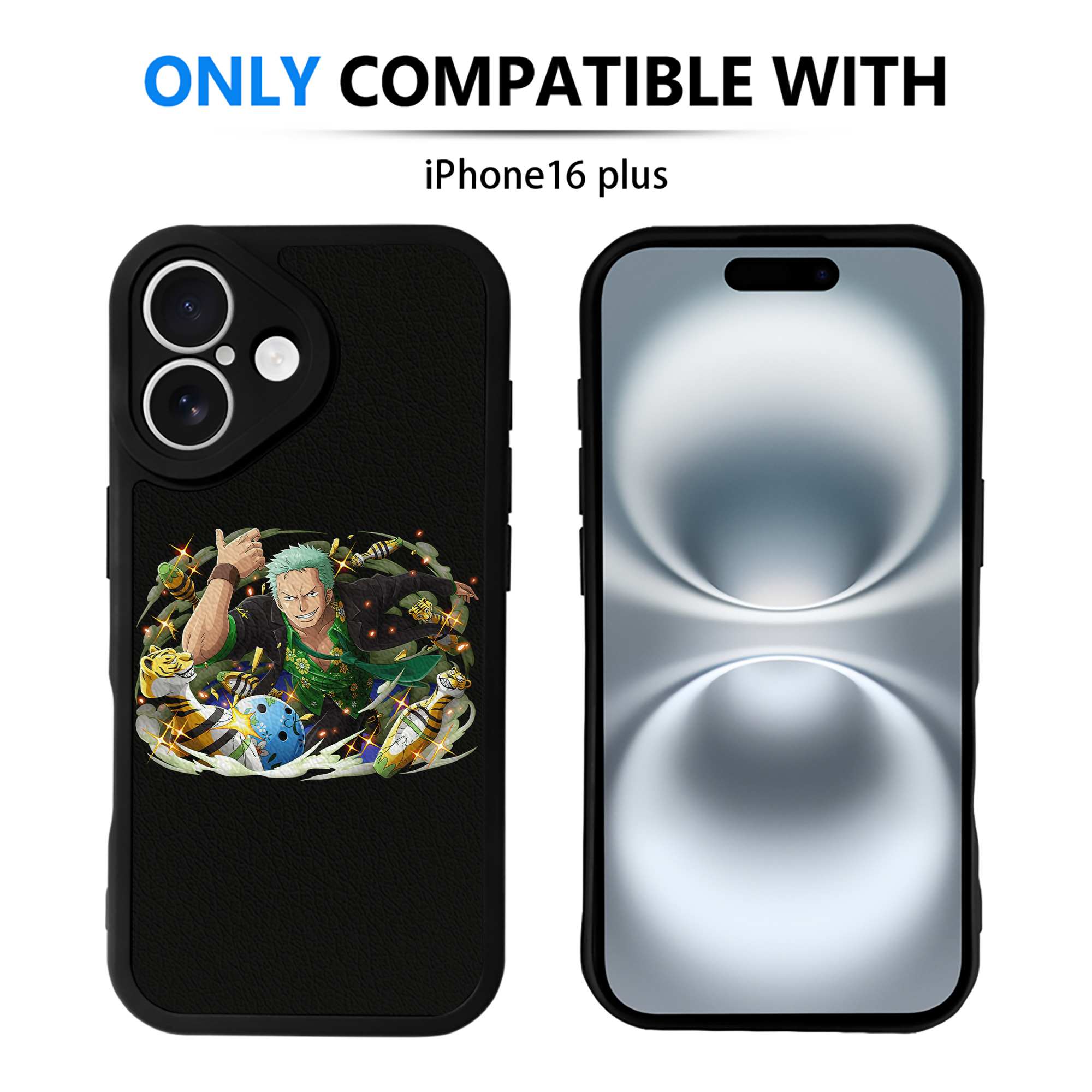 （画像用） ワンピース ロロノア・ゾロ ONE PIECE Roronoa Zoro 【iPhone 16シリーズ対応】シリコンスマホケース（レザー調） 材質：シリコン